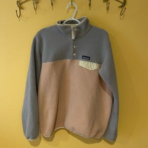 Patagonia Pink and Gray Snap-T Fleece Pullover